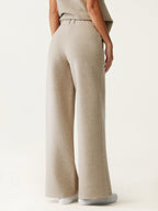 2Pcs Set FuzzLuxe Turtleneck Top & Regular High Waisted Straight Leg Pull On Pant