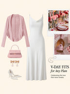 2Pcs Set Knit Shrug Sweater & Cowl Neck Midi Bra Dress