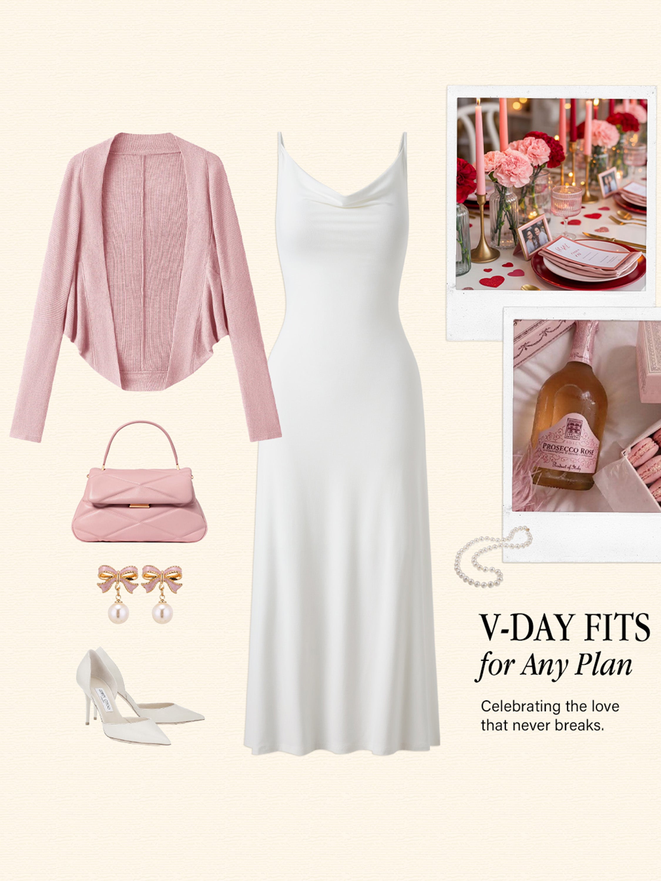 2Pcs Set Knit Shrug Sweater & Cowl Neck Midi Bra Dress