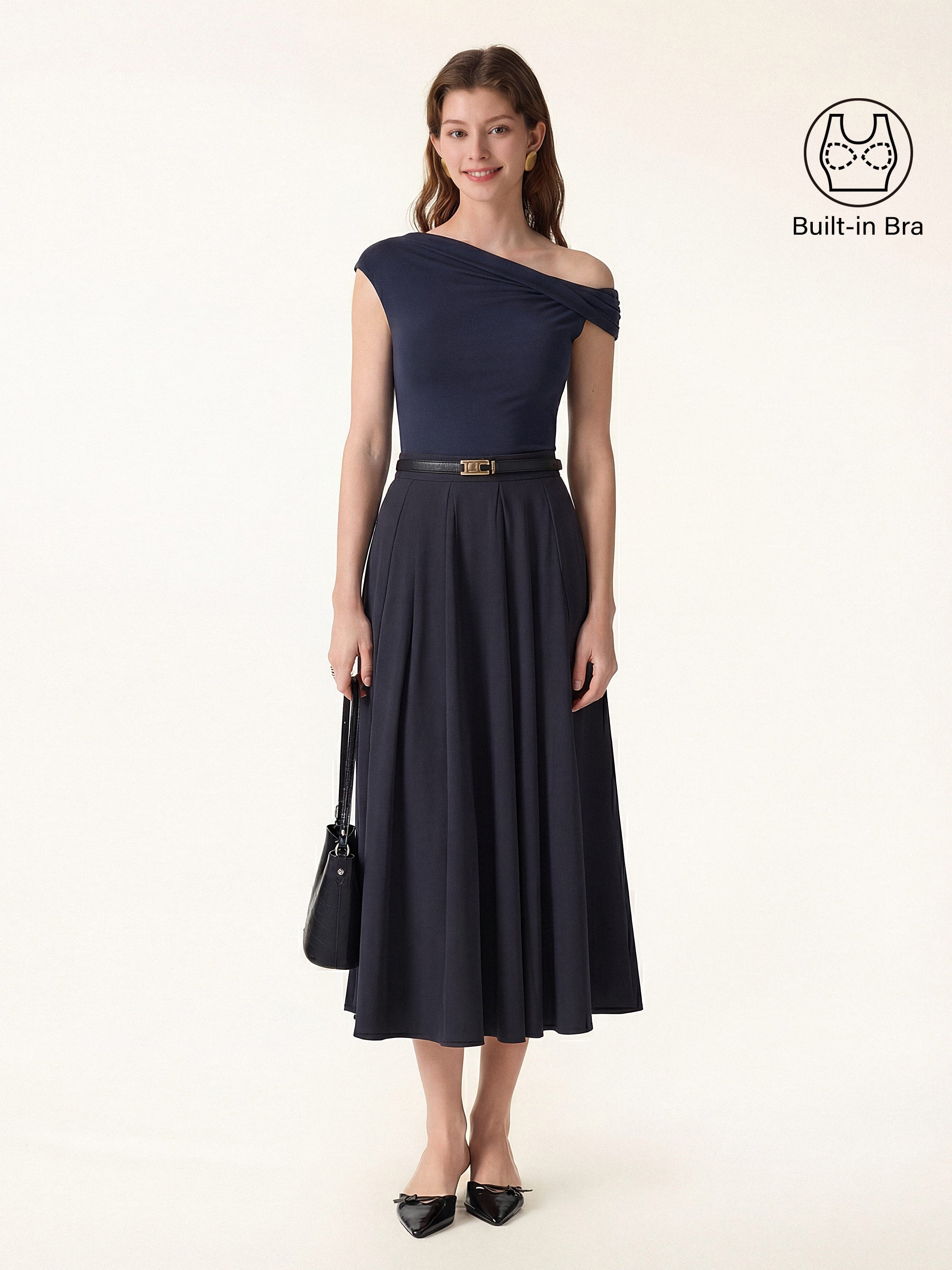 2Pcs Set Multi-wear Bra Top & Volume Skirt with Pockets