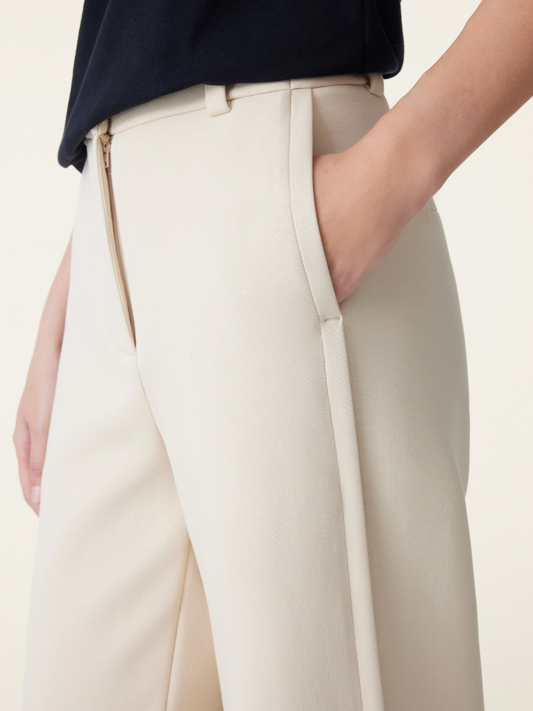 2Pcs Set Boatneck Angled Tee & Mid Rise Wide Leg Trousers