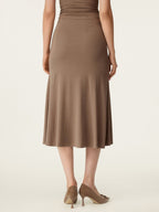 2Pcs Set Halter Neck Bra Tank & Pull-on Mermaid Midi Skirt