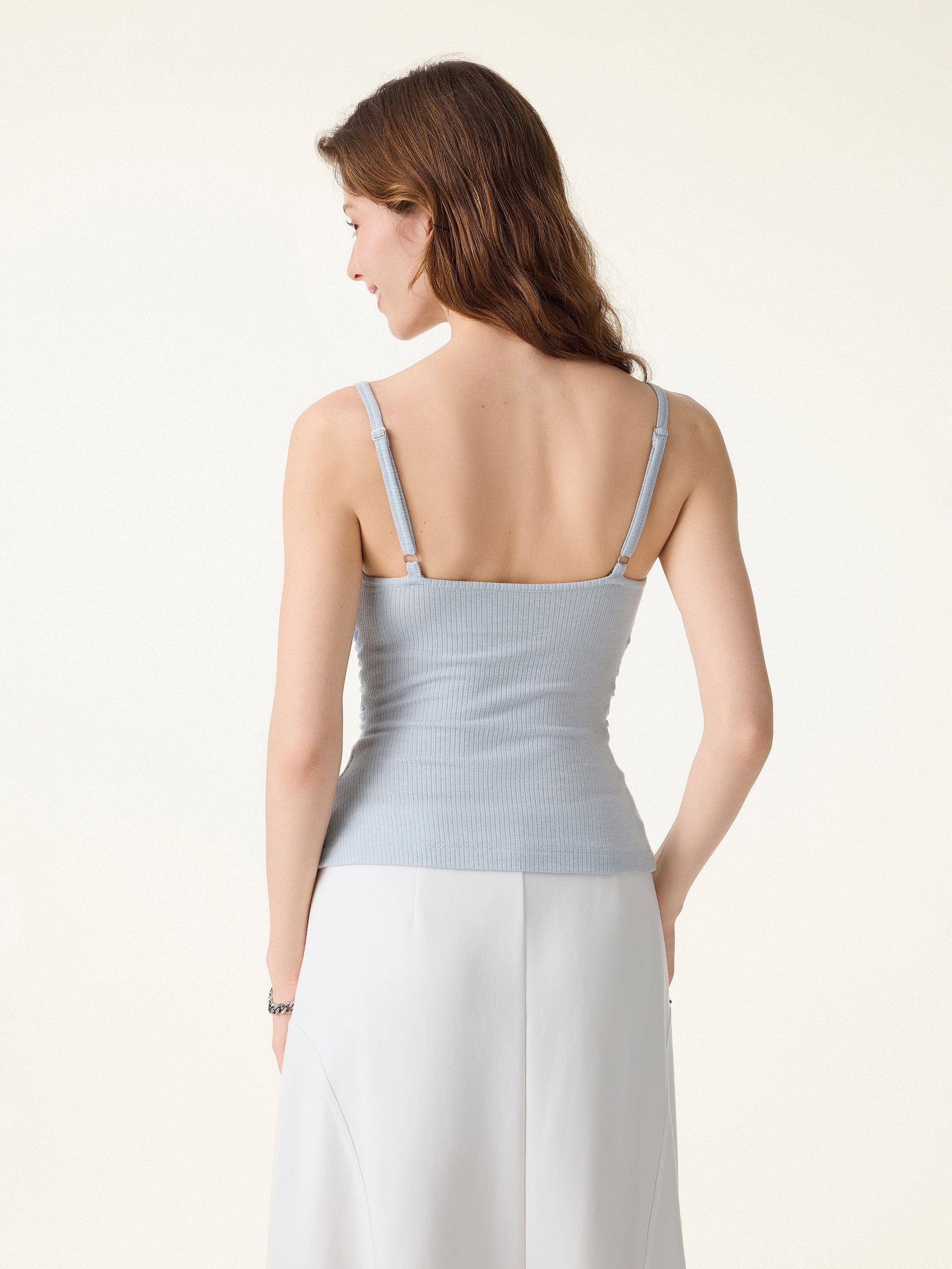 2Pcs Set Bell Sleeve Cardigan & Adjustable Spaghetti Bra Tank